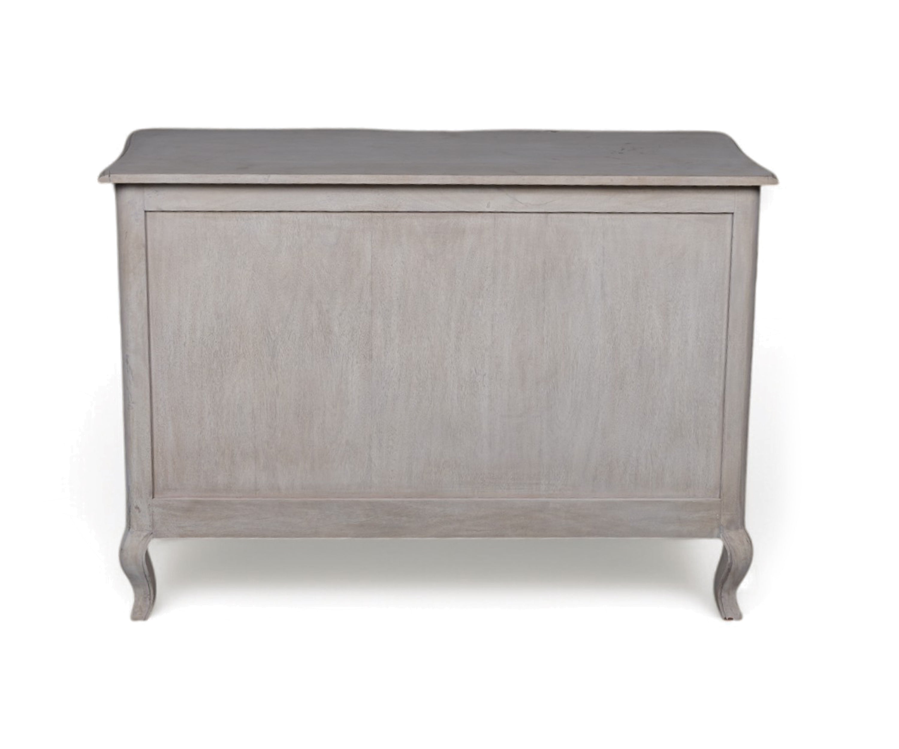 French Provincial Chest of Drawers with Cabriole Legs in Gray Finish