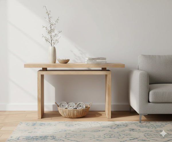 Modern Oak Console Table with Floating Top